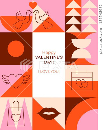 Happy Valentines Day Greeting Card Happy Valentines Day Greeting Card 122548682