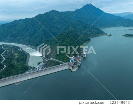 Aerial view of landscape in dujiangyan,Sichuan province,China Aerial view of landscape in dujiangyan,Sichuan province,China 122549943