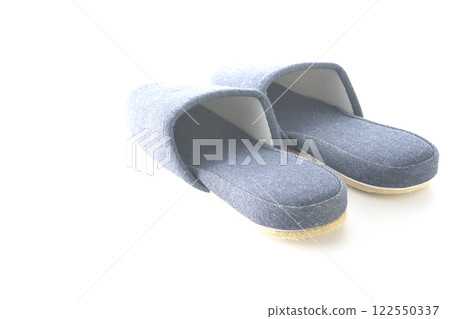 Slippers photographed on a white background Slippers photographed on a white background 122550337