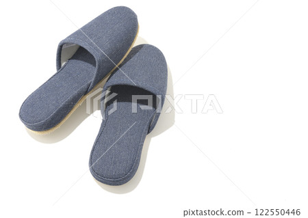 Slippers photographed on a white background Slippers photographed on a white background 122550446