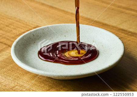 Soy sauce poured into a small plate Soy sauce poured into a small plate 122550953