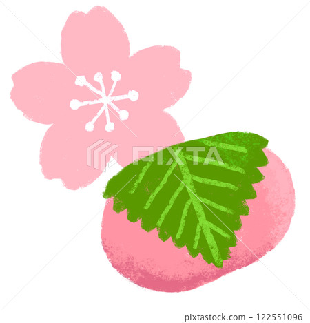 Crayon touch illustration Sakuramochi 122551096