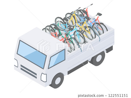 一輛卡車的裝卸平台上載著一輛被遺棄的自行車 122551151