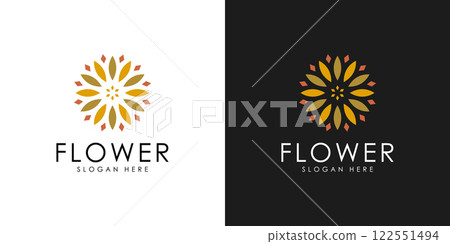 Abstract elegant flower logo icon vector design 122551494
