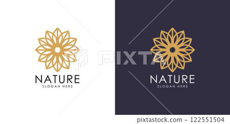 Abstract elegant flower logo icon vector design Abstract elegant flower logo icon vector design 122551504