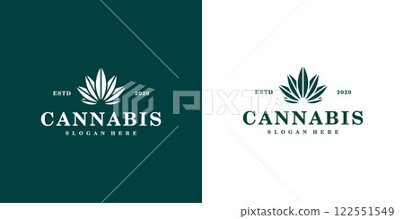 Cannabis marijuana leaf logo vector 122551549