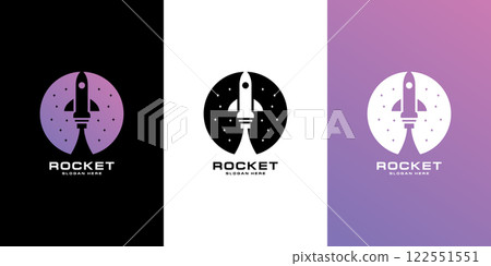 rocket launch logo vector template 122551551
