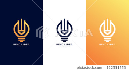 pencil lamp idea logo vector design pencil lamp idea logo vector design 122551553