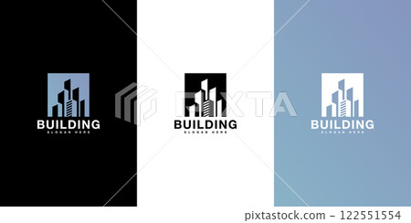 Building Logo Design Vector mono line Building Logo Design Vector mono line 122551554