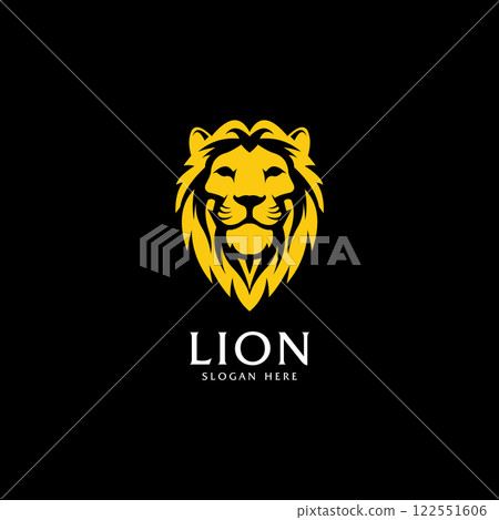 illustration lion king shield logo 122551606
