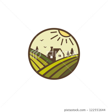 green farm logos Vector emblem 122551644
