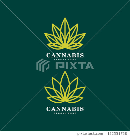 Cannabis marijuana leaf logo vector Cannabis marijuana leaf logo vector 122551738