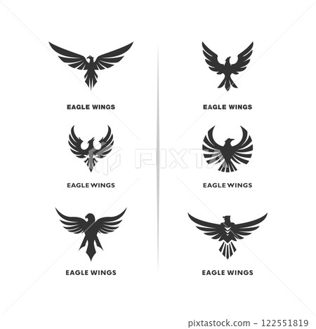 Set of Eagle Logo Design Vector. Eagle Logo Design Concepts Template 122551819
