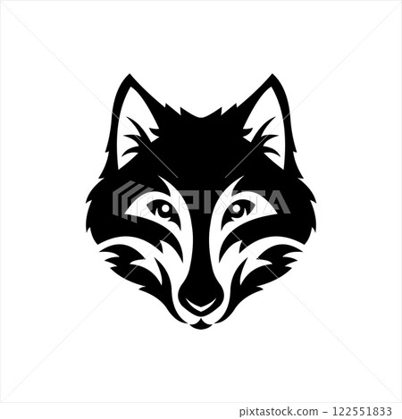 Wolf head monochrome symbol logo vector illustration 122551833
