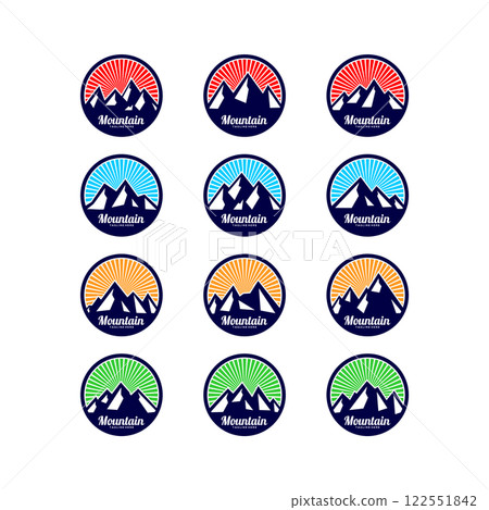 set of mountain and sky logo vector template 122551842