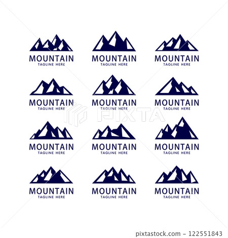 set of mountain and sky logo vector template 122551843