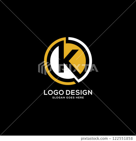Creative letter K logo with circle element 122551858