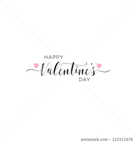 happy valentines day handwritten lettering holiday design to greeting card, poster, congratulate, calligraphy text vector illustration 122551878