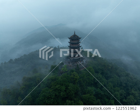 Aerial view of landscape in dujiangyan,Sichuan province,China 122551962