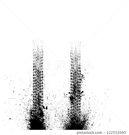 Ink grunge background tire tracks 122552093