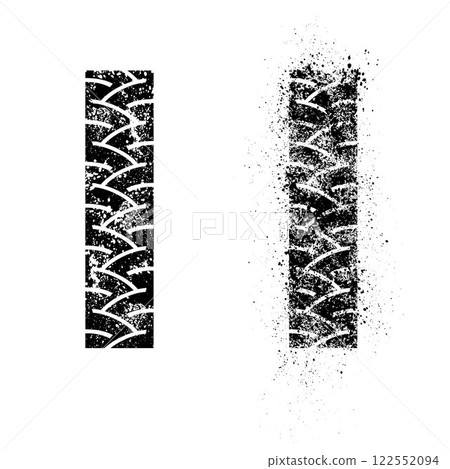 Tire track ink blots sihouettes set 122552094