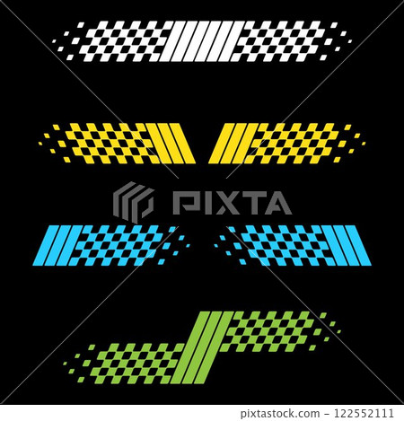 Checkered colour lines set 122552111