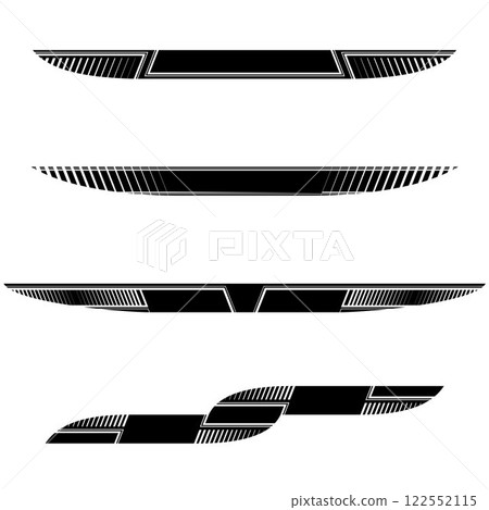 Racing black linear decals set 122552115