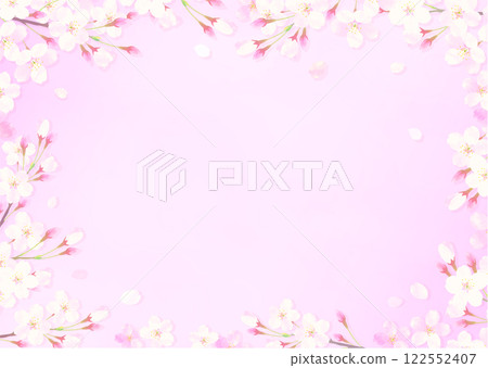 櫻花花瓣隨風舞動的背景插畫 櫻花花瓣隨風舞動的背景插畫 122552407