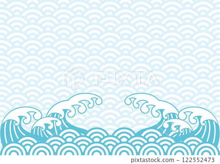 Sea wave, Seigaiha, sunrise, New Year, New Year's greetings, Japanese style, Japanese pattern, pattern, modern, background, frame, illustration material Sea wave, Seigaiha, sunrise, New Year, New Year's greetings, Japanese style, Japanese pattern, pattern, modern, background, frame, illustration material 122552473