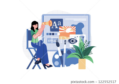 Art Director Illustration concept. A flat illustration isolated on white background 122552517