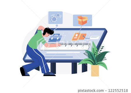 Product Designer Illustration concept. A flat illustration isolated on white background Product Designer Illustration concept. A flat illustration isolated on white background 122552518