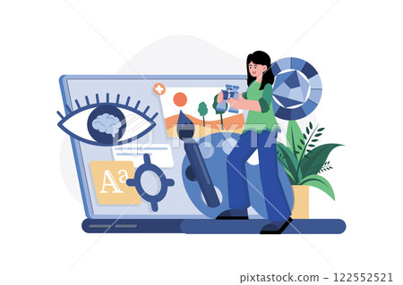 Visual Designer Illustration concept. A flat illustration isolated on white background Visual Designer Illustration concept. A flat illustration isolated on white background 122552521