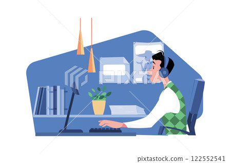Copywriter Is Writing For A Magazine Copywriter Is Writing For A Magazine 122552541