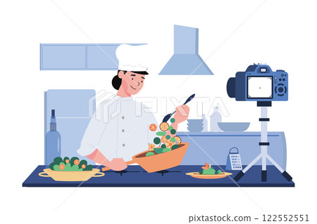 Girl Blogger Making Video Content For A Food Blogger Girl Blogger Making Video Content For A Food Blogger 122552551