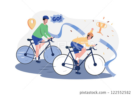Cycling Competitions Illustration concept on white background Cycling Competitions Illustration concept on white background 122552582