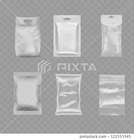 Transparent Plastic Packaging Mockup Set Vector Transparent Plastic Packaging Mockup Set Vector 122553345