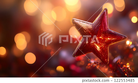 Sparkling gold stars and light bokeh 122553485
