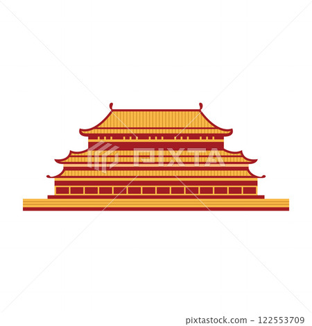 Golden Japanese Chinese Pagoda Temple Traditional Building Golden Japanese Chinese Pagoda Temple Traditional Building 122553709