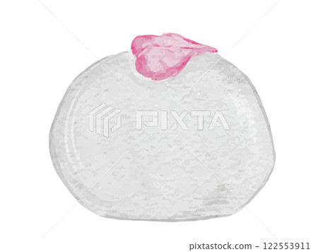A simple watercolor illustration of a Japanese sweet, Sakura Manju A simple watercolor illustration of a Japanese sweet, Sakura Manju 122553911