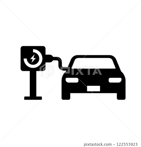 Electric car icon 122553923