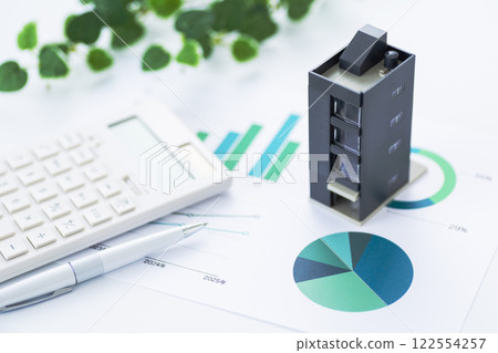 商業圖表和企業建築和計算器 商業圖表和企業建築和計算器 122554257
