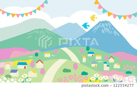 Spring cityscape natural background 122554277
