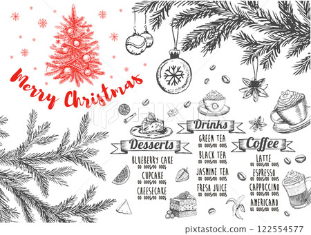 menu, food, sketch 122554577