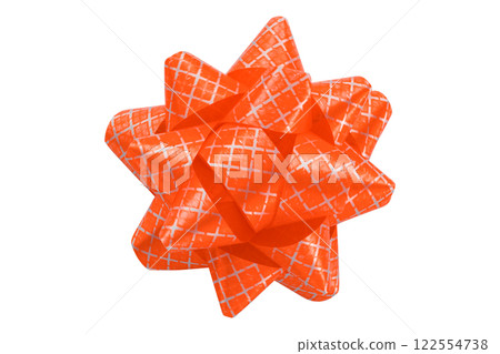 red ribbon on isolated on transparent background. 122554738