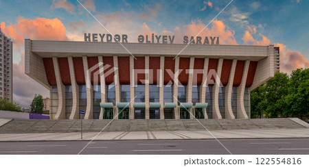Heydar aliyev palace building exhibiting soviet modernist architecture in baku azerbaijan Heydar aliyev palace building exhibiting soviet modernist architecture in baku azerbaijan 122554816