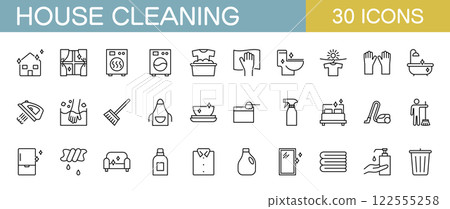 House cleaning and housework icon set House cleaning and housework icon set 122555258