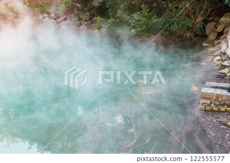 Beitou Hot Spring valley in Taipei City, Taiwan. Popular landmark and attractions. Asia Travel and vacation concept 122555577