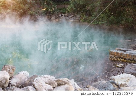 Beitou Hot Spring valley in Taipei City, Taiwan. Popular landmark and attractions. Asia Travel and vacation concept 122555579