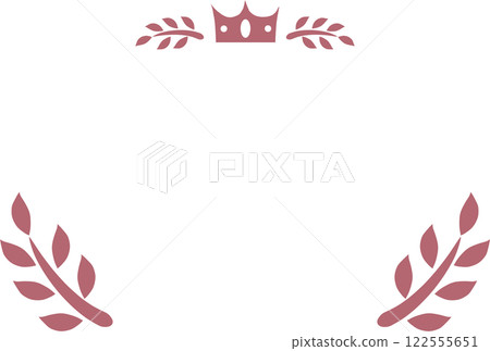 A certificate-style frame with a pink crown and leaves 122555651