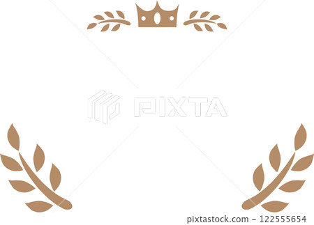 棕色皇冠和葉子獎式框架 棕色皇冠和葉子獎式框架 122555654